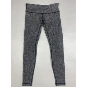 Lululemon Wunder Under Low Rise 28" Tight Heathered Herringbone Black Women's 8